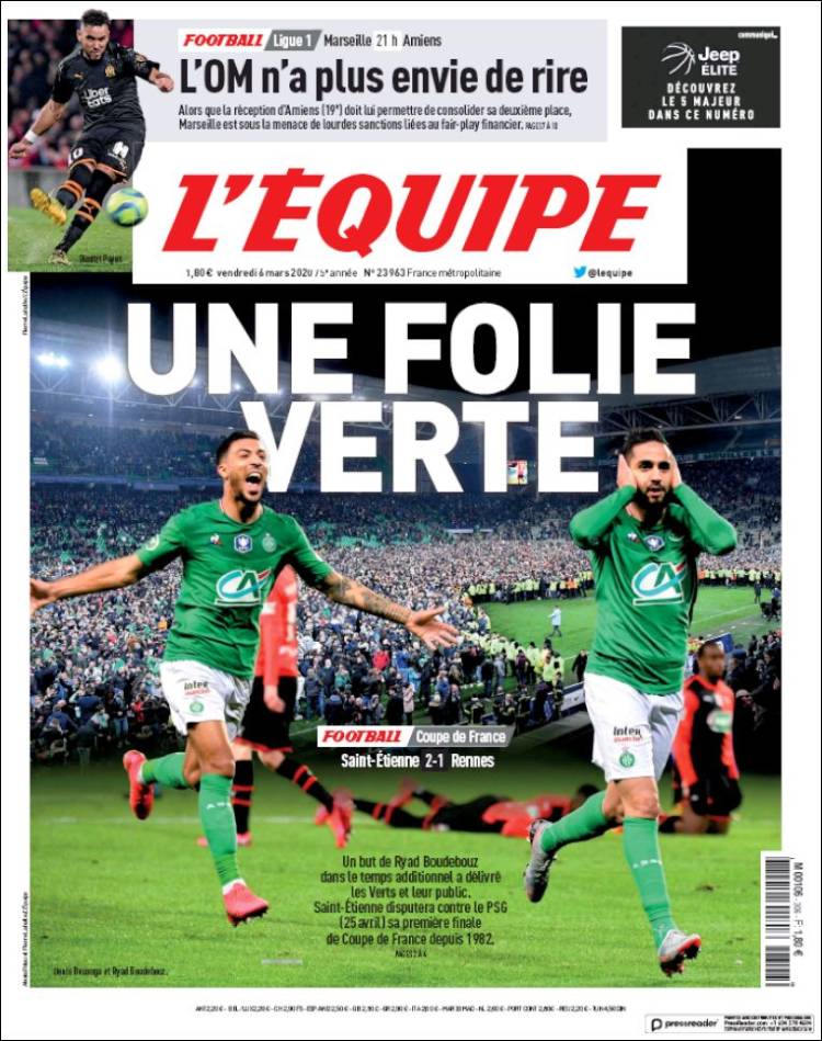 Portada de L'Equipe (France)