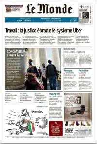 Portada de Le Monde (France)