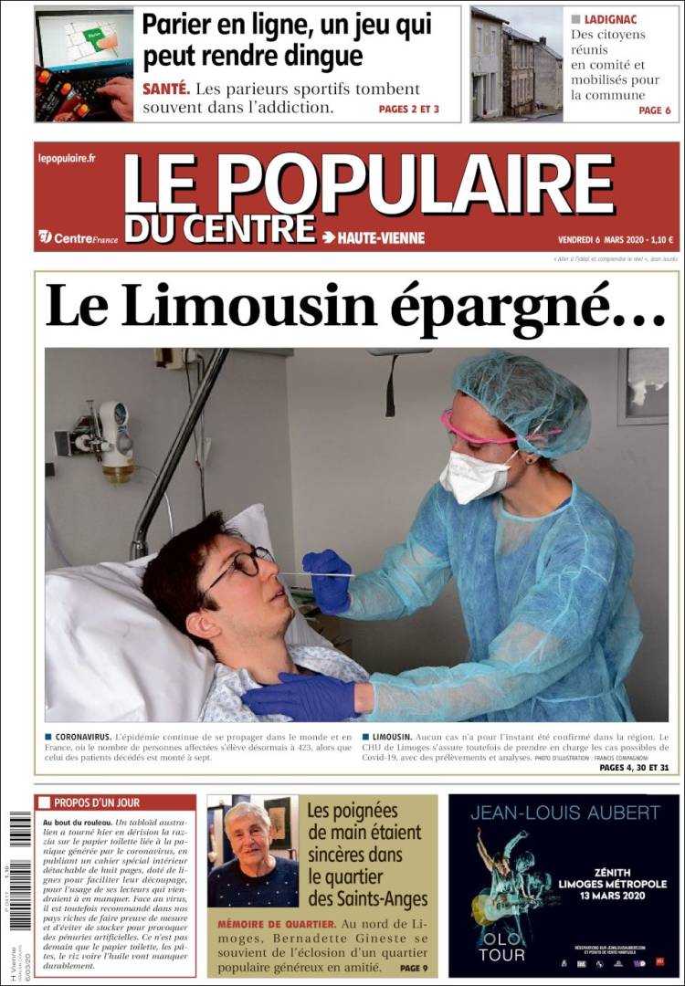 Portada de Le Populaire du Centre (France)