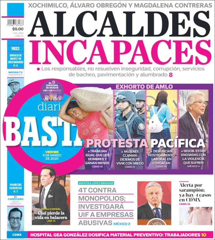 Portada de Diario Basta (México)