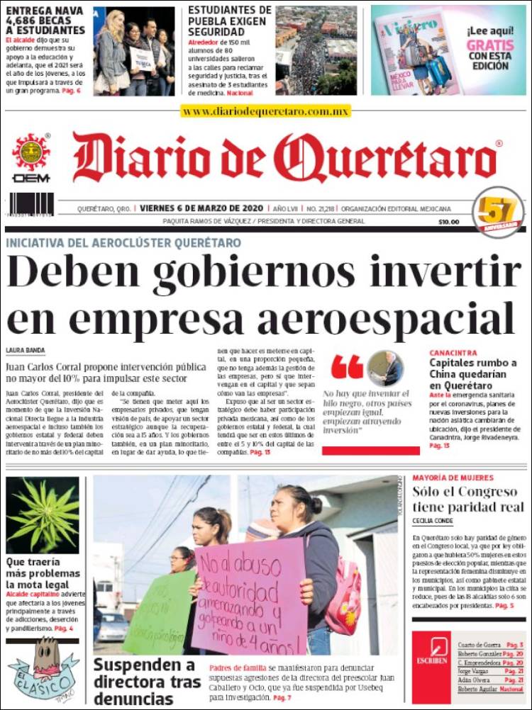 Portada de Diario de Querétaro (México)