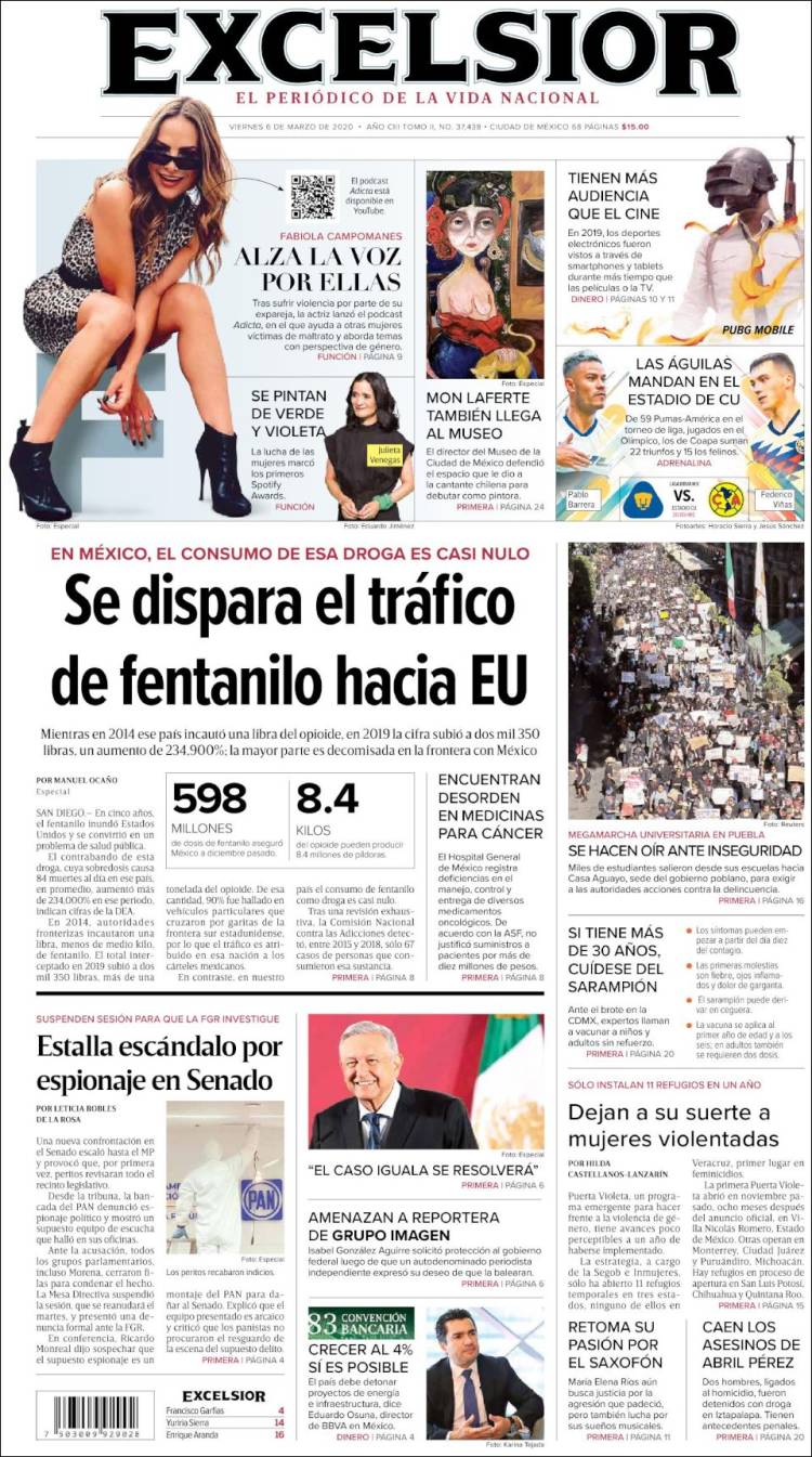 Portada de Excelsior (México)