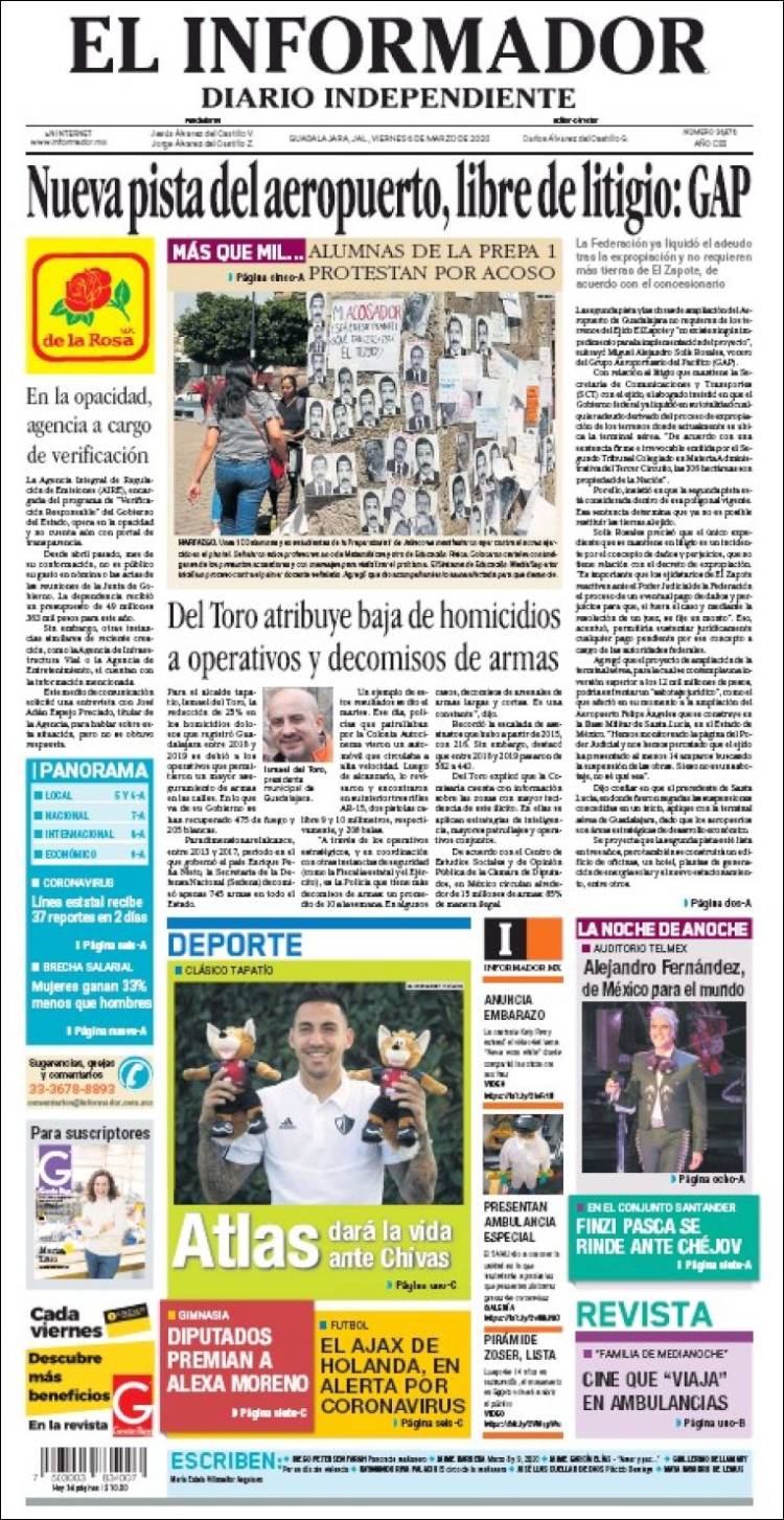 Portada de El Informador (México)