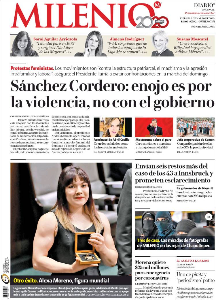 Portada de Milenio (México)