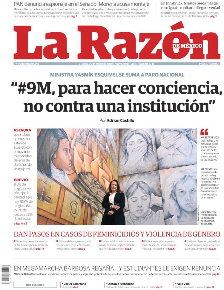 Portada de La Razón (México)