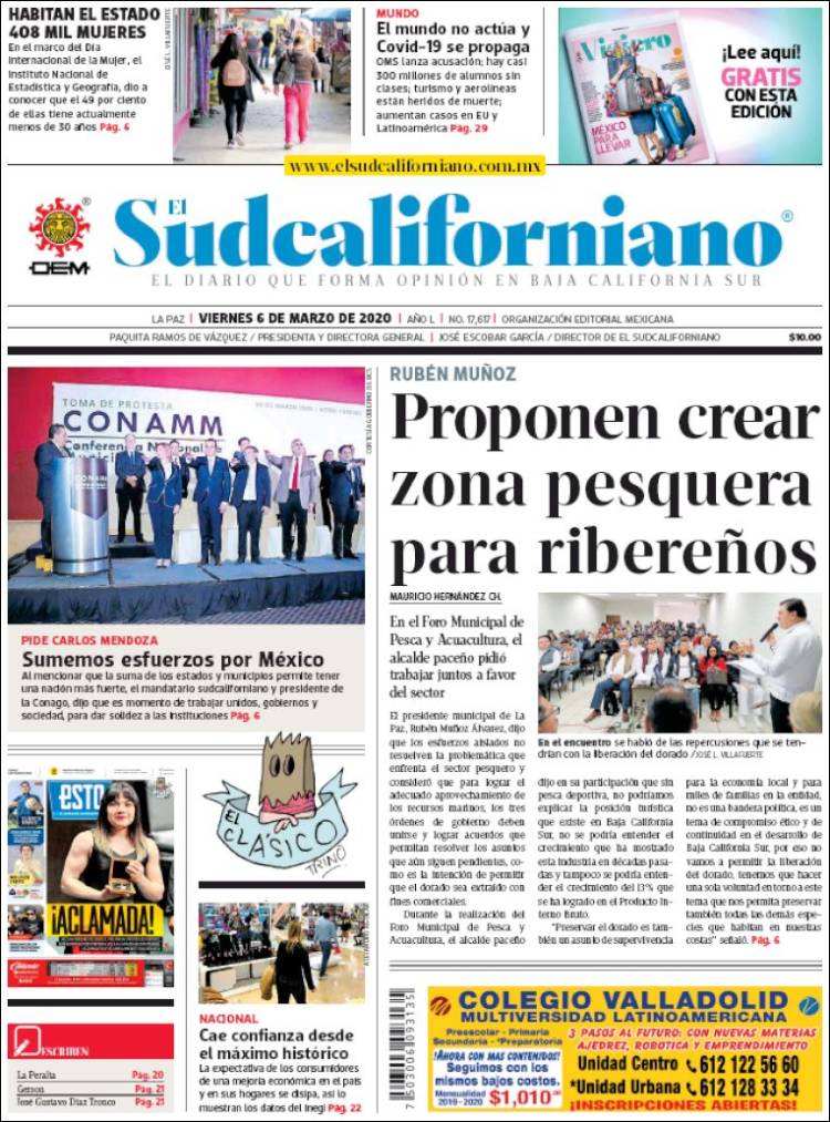Portada de El Sudcaliforniano (México)