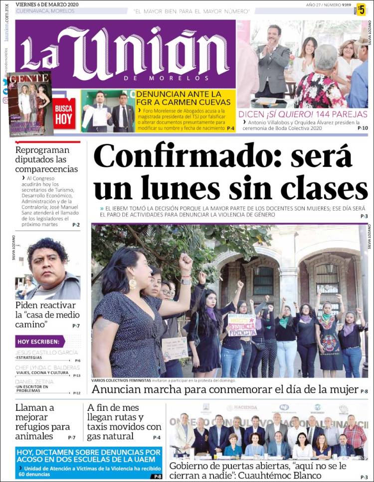 Portada de La Unión de Morelos (México)