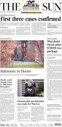 Portada de The Baltimore Sun (USA)