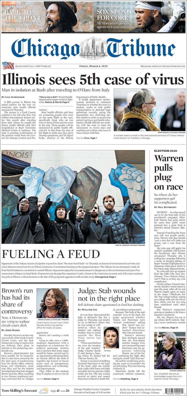 Portada de Chicago Tribune (USA)