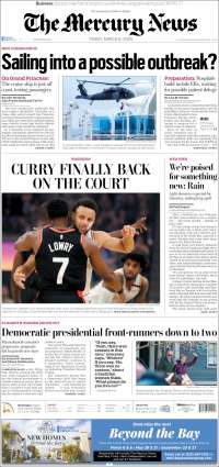 Portada de San Jose Mercury News (USA)