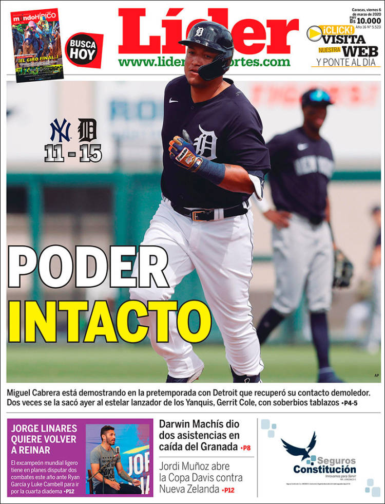 Portada de Lider en deportes (Venezuela)