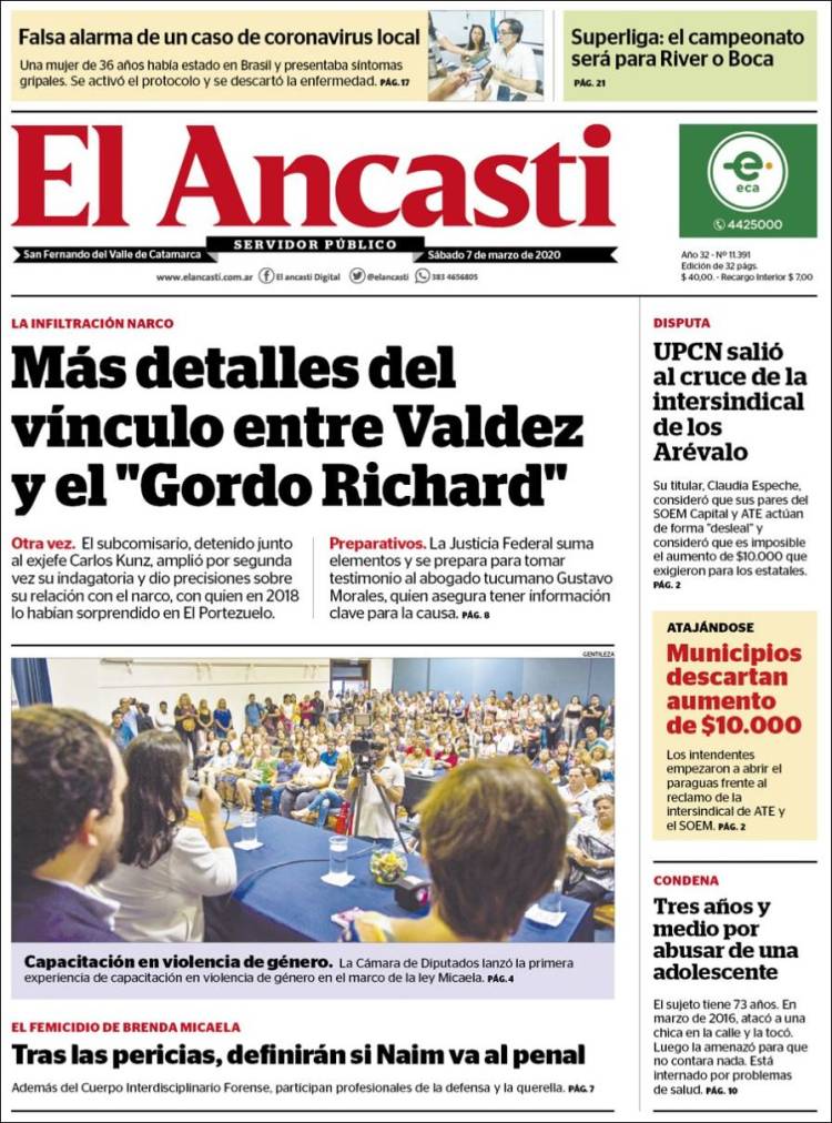 Portada de El Ancasti (Argentina)