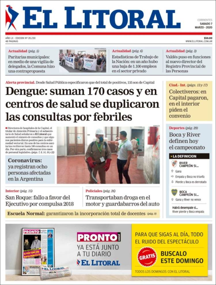 Portada de El Litoral Corrientes (Argentina)