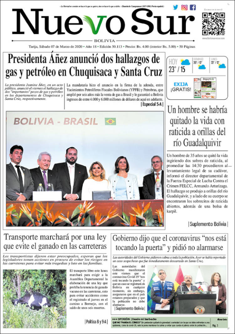 Portada de Nuevo Sur (Bolivia)