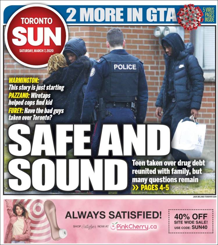 Portada de The Toronto Sun (Canadá)