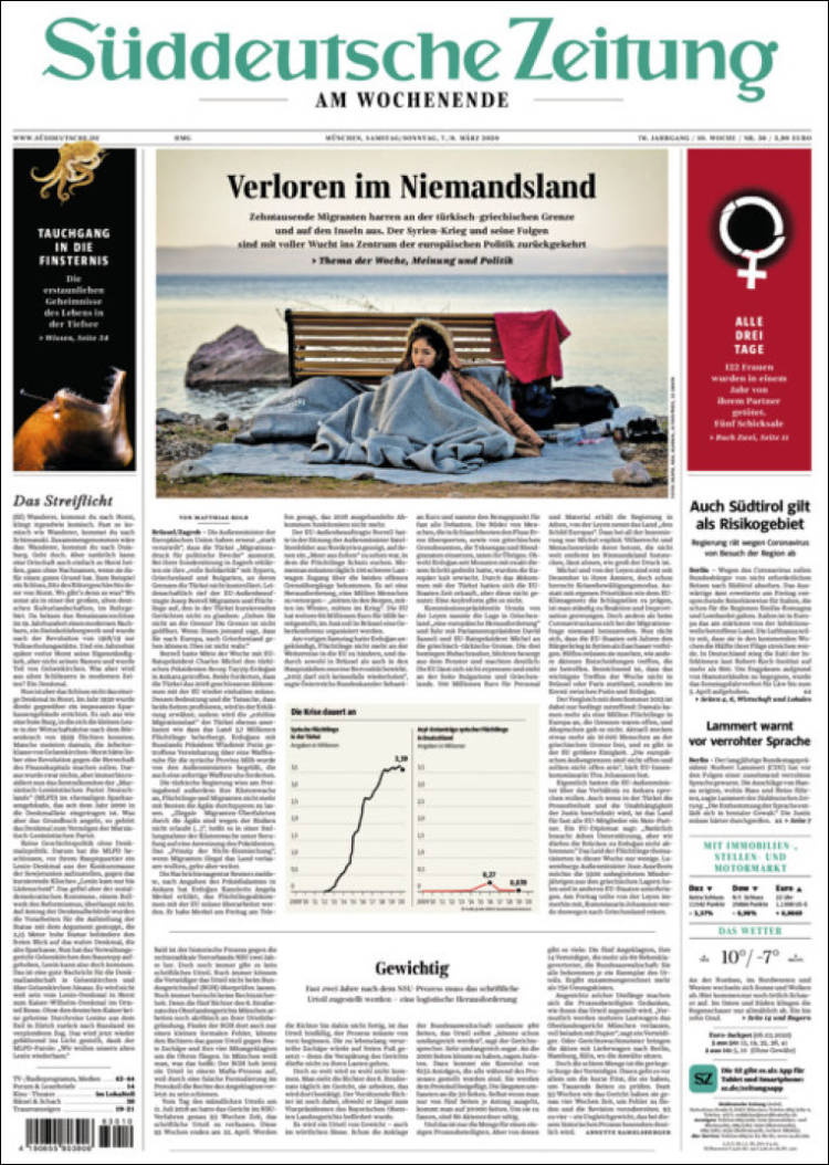Portada de Sueddeutsche (Alemania)