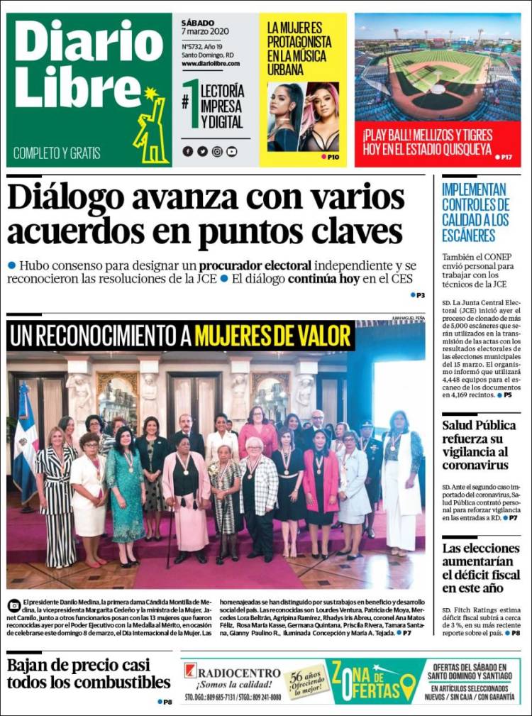 Portada de Diario Libre (R. Dominicana)