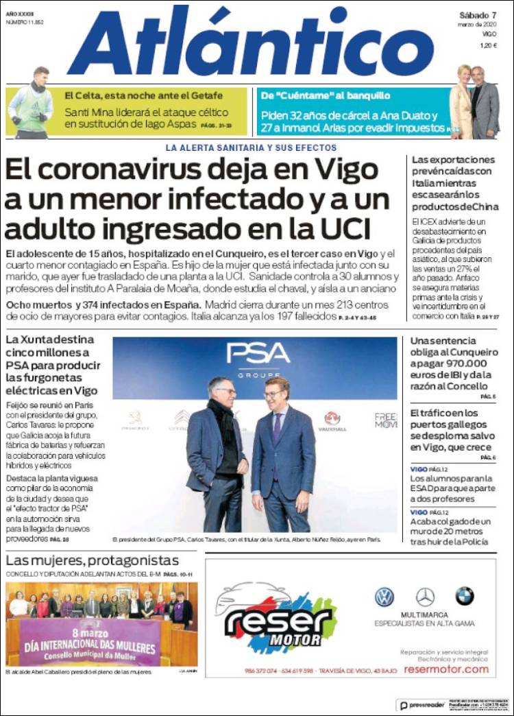 Portada de Atlántico Diario (Spain)