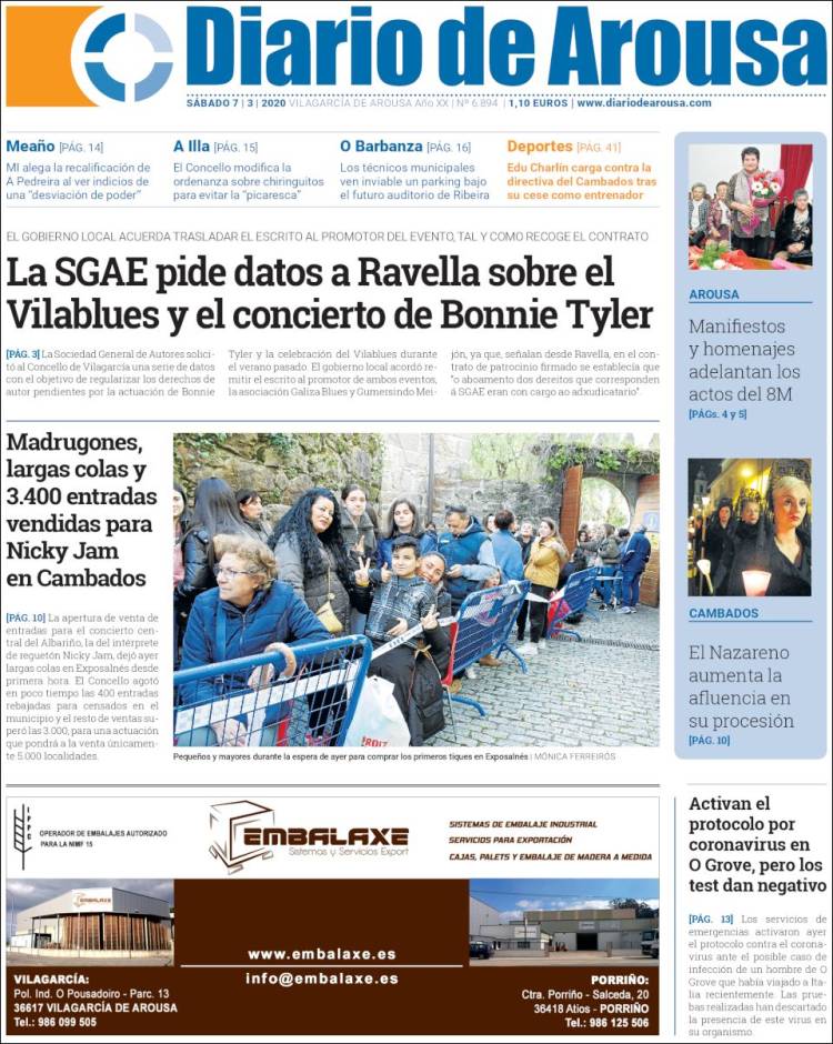 Portada de Diario de Arousa (España)