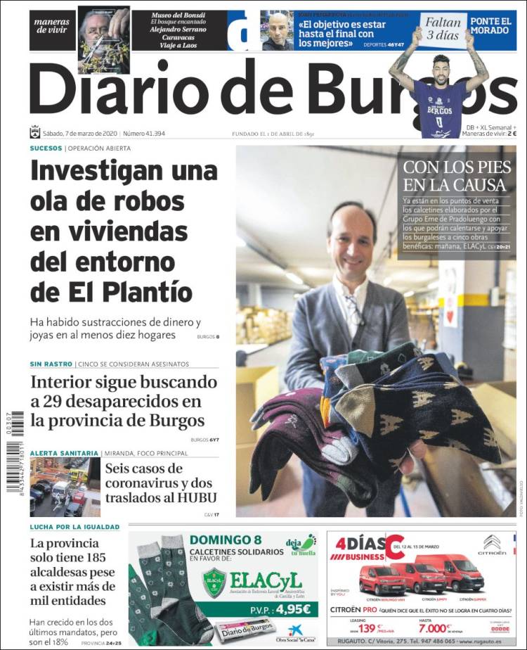 Portada de Diario de Burgos (Spain)