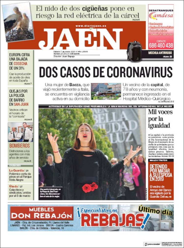 Portada de Diario Jaén (Spain)