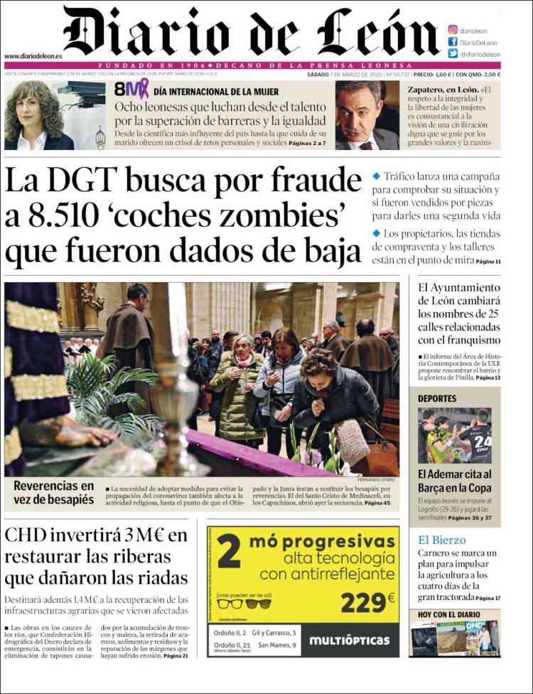 Portada de Diario de León (España)