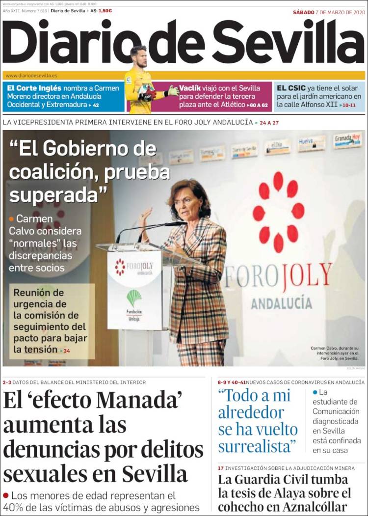 Portada de Diario de Sevilla (España)