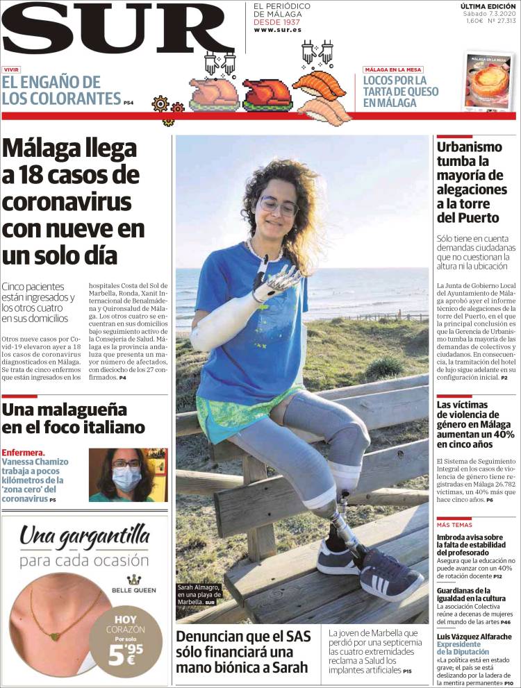 Portada de Diario el Sur (España)