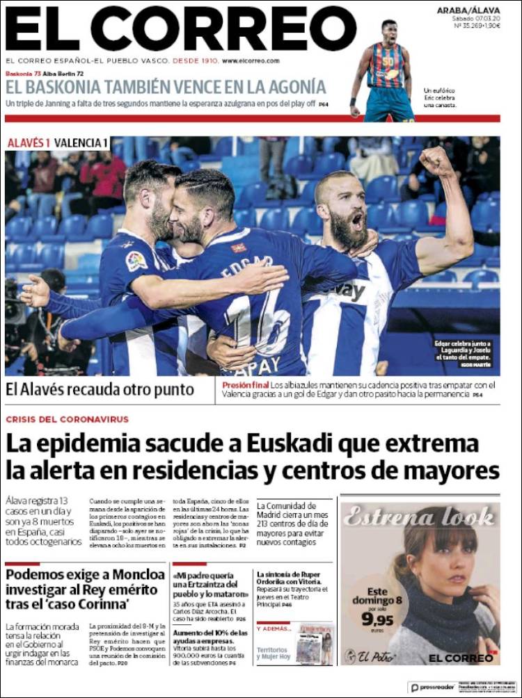 Portada de El Correo - Álava (Spain)