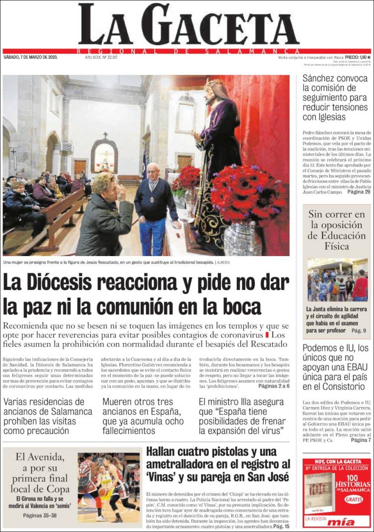 Portada de La Gaceta de Salamanca (España)