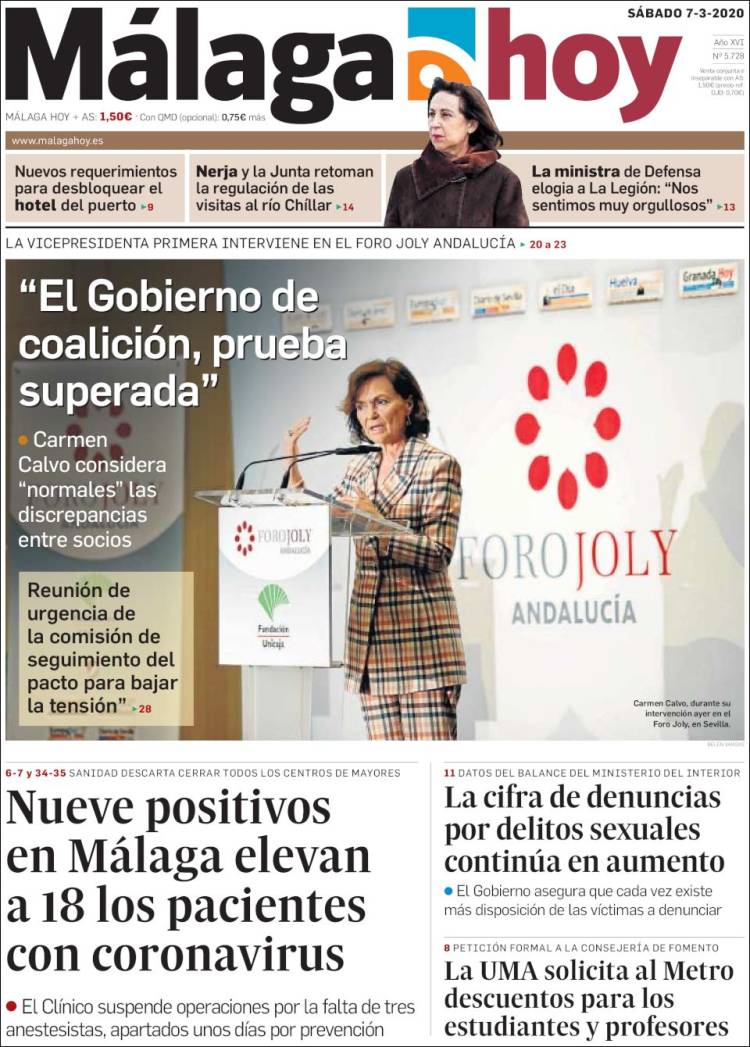 Portada de Málaga Hoy (España)