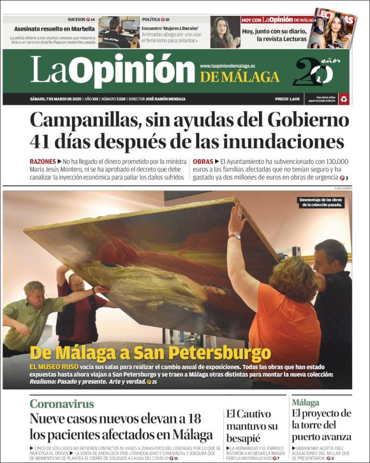 Portada de La Opinión de Málaga (Spain)