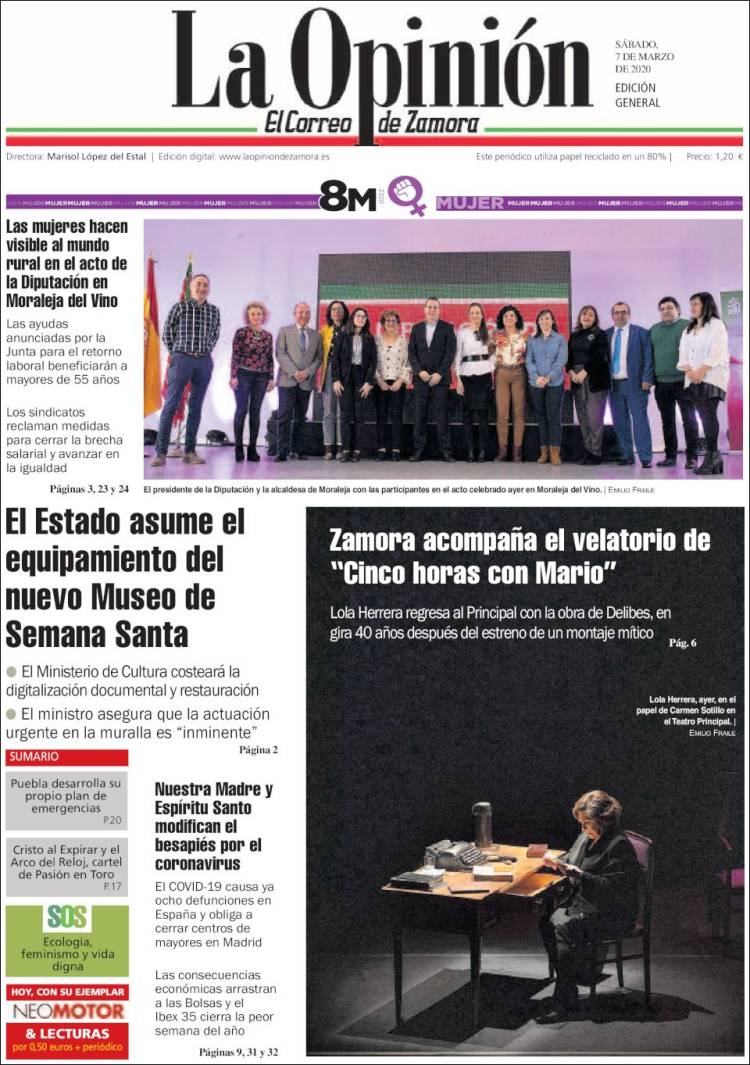 Portada de La Opinión - El Correo de Zamora (Spain)