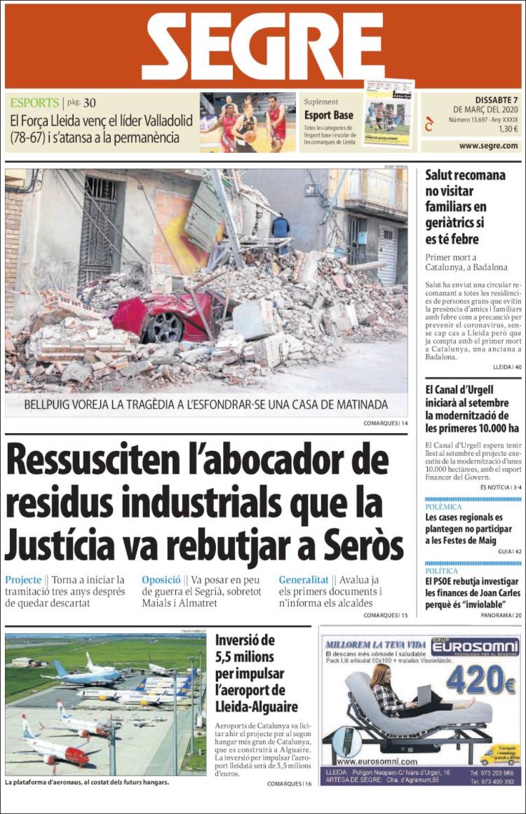 Portada de Segre (España)