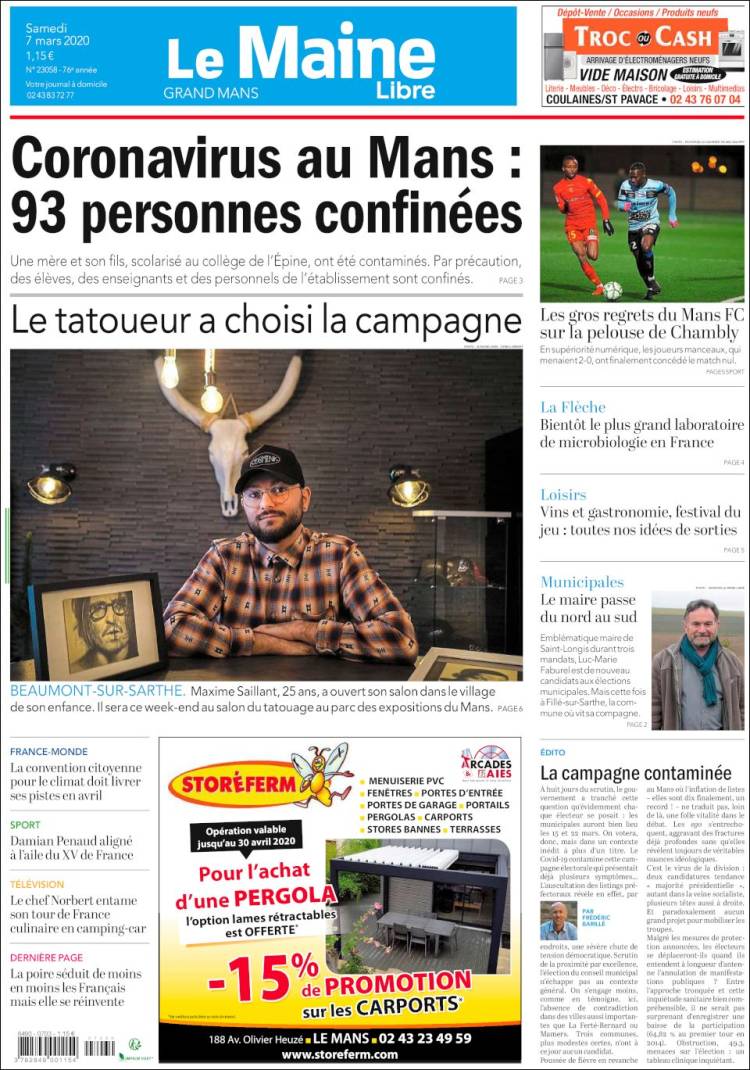 Portada de Le Maine Libre (Francia)