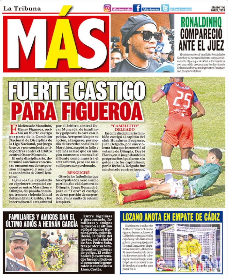 Portada de Diario Más (Honduras)