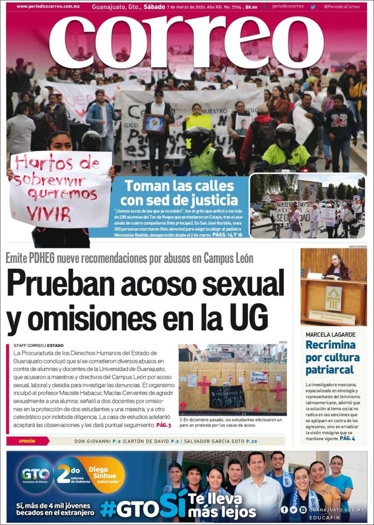 Portada de Correo - El diario del Estado de Guanajuato (M&eacute;xico)