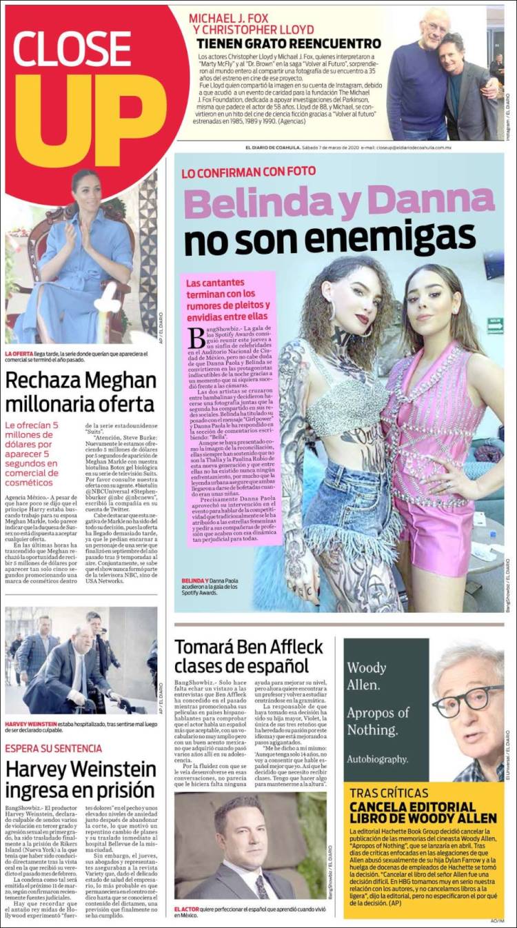 Portada de El Diario de Coahuila (M&eacute;xico)