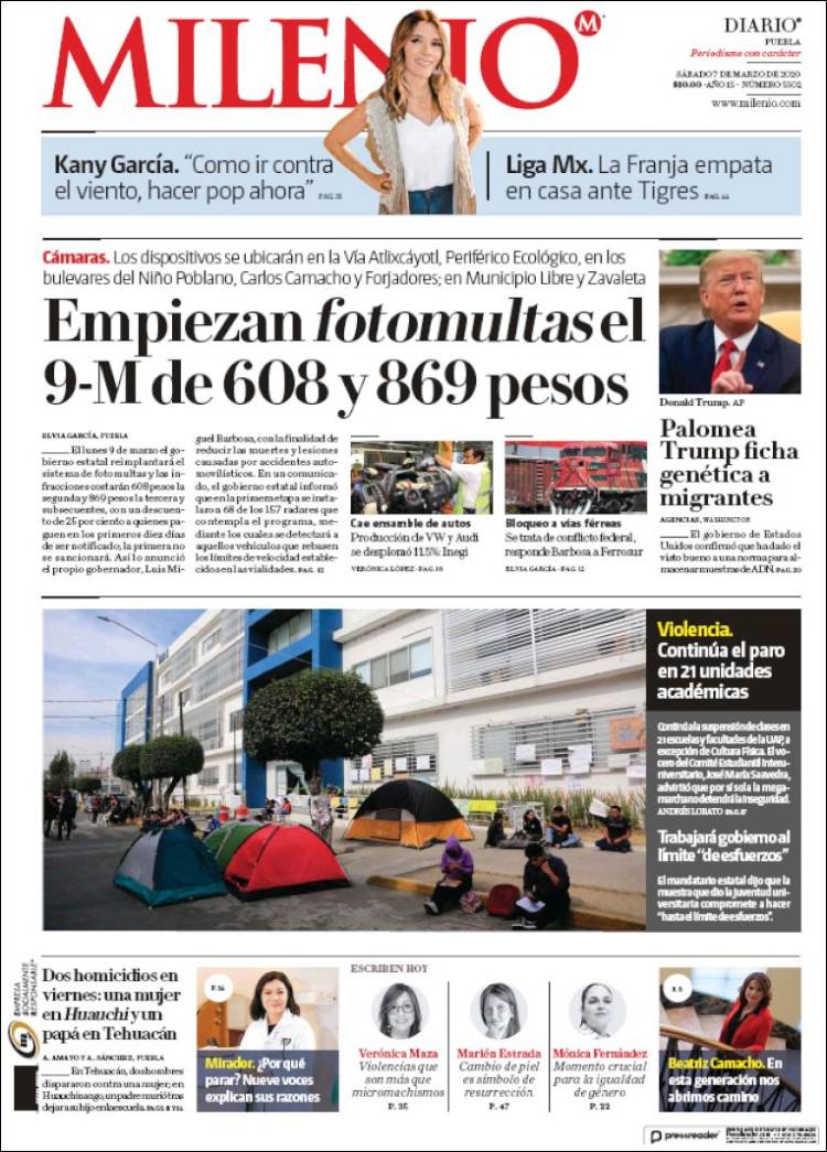 Portada de Milenio de Puebla (M&eacute;xico)
