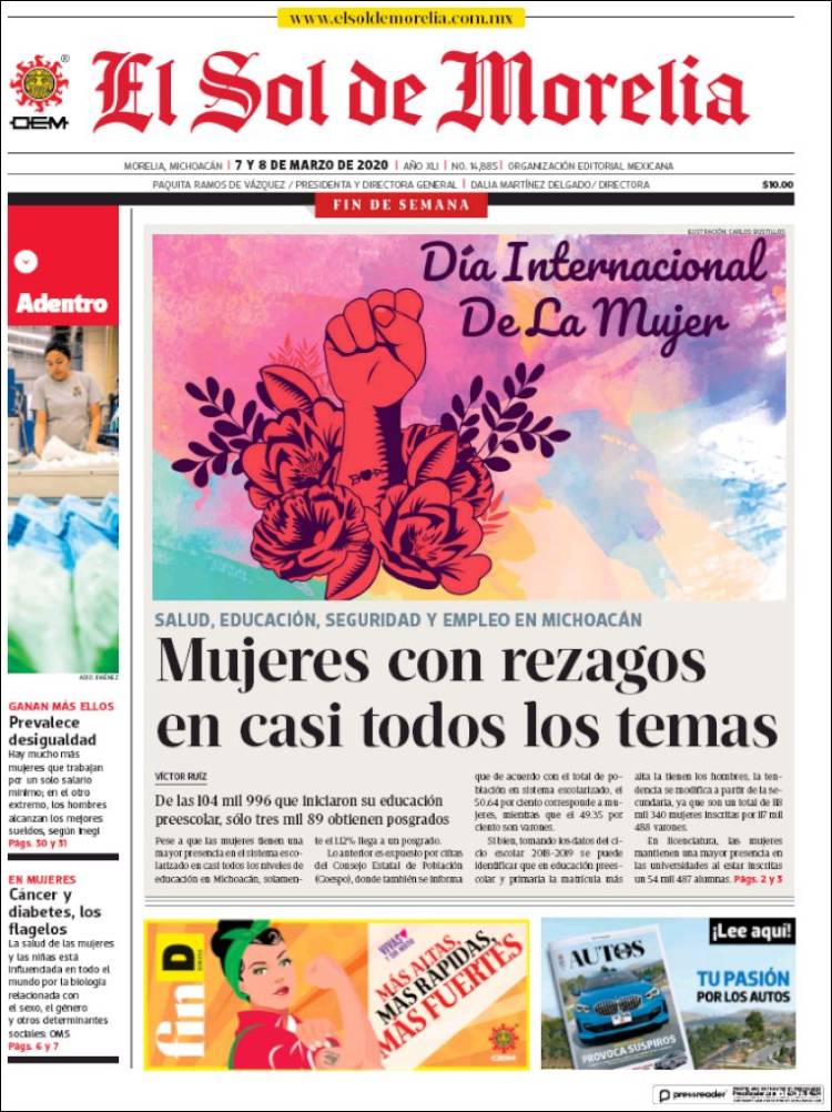 Portada de El Sol de Morelia (M&eacute;xico)