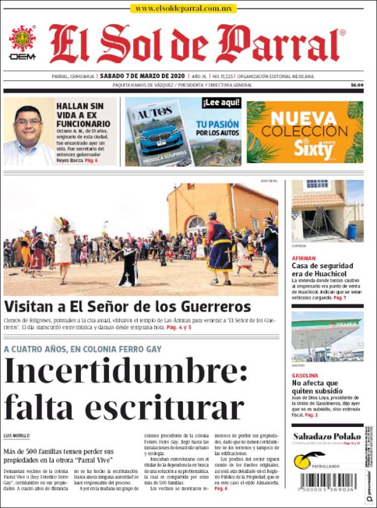 Portada de El Sol de Parral (M&eacute;xico)