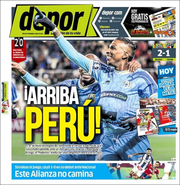 Portada de Depor (Peru)