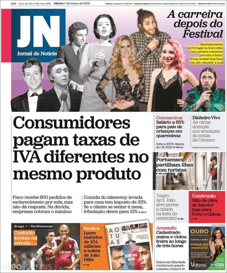 Portada de Jornal de Notícias (Portugal)