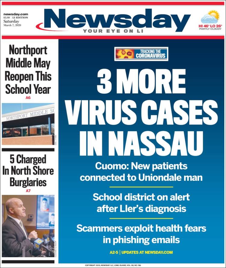 Portada de Newsday (USA)