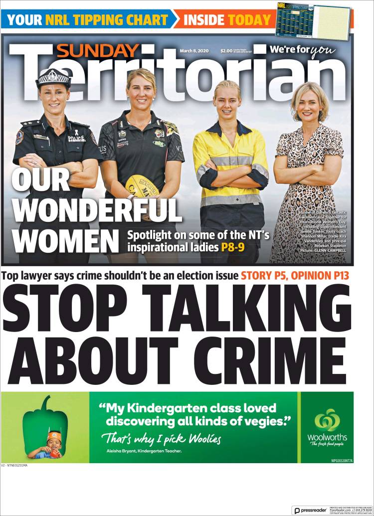 Portada de Northern Territory News (Australia)