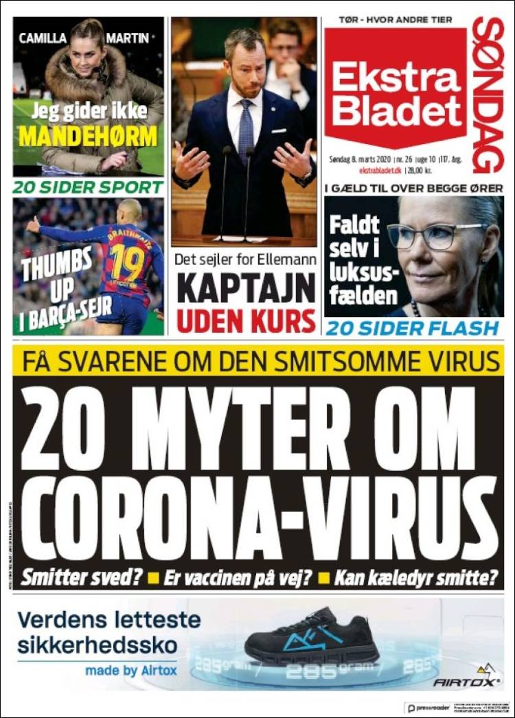 Portada de Ekstra Bladet (Dinamarca)