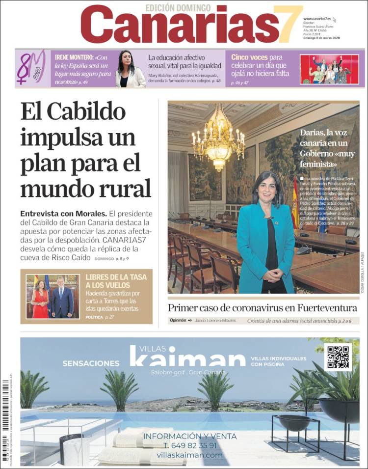 Portada de Canarias 7 (España)