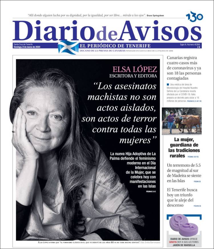 Portada de Diarios de Avisos (España)