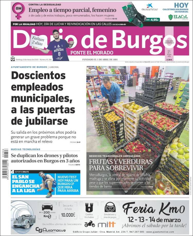 Portada de Diario de Burgos (España)