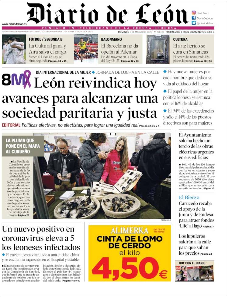 Portada de Diario de León (España)